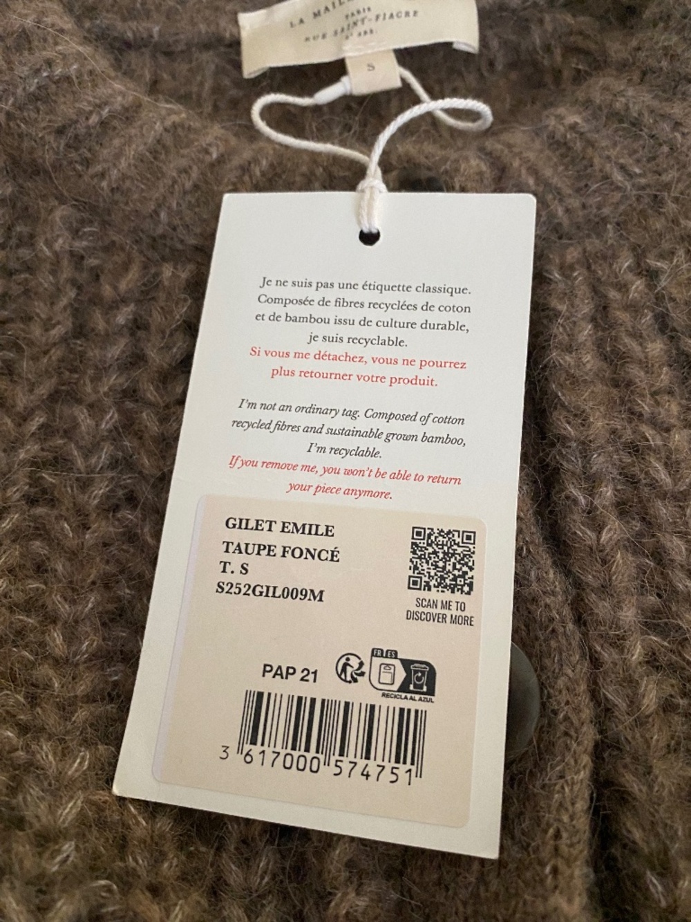 Sezane Emile 'Dark Taupe' NWT - Picture 9 of 11